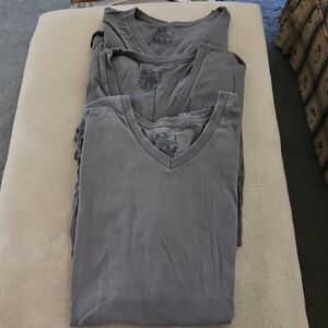 Set of 3 Womens Fruit of the Loom Gray Short Sleeve Tees